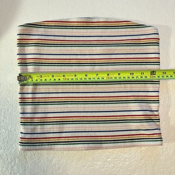 American Eagle Cropped Tube Top Women's Medium Striped Stretch Hippie Boho Rave - Picture 2 of 8